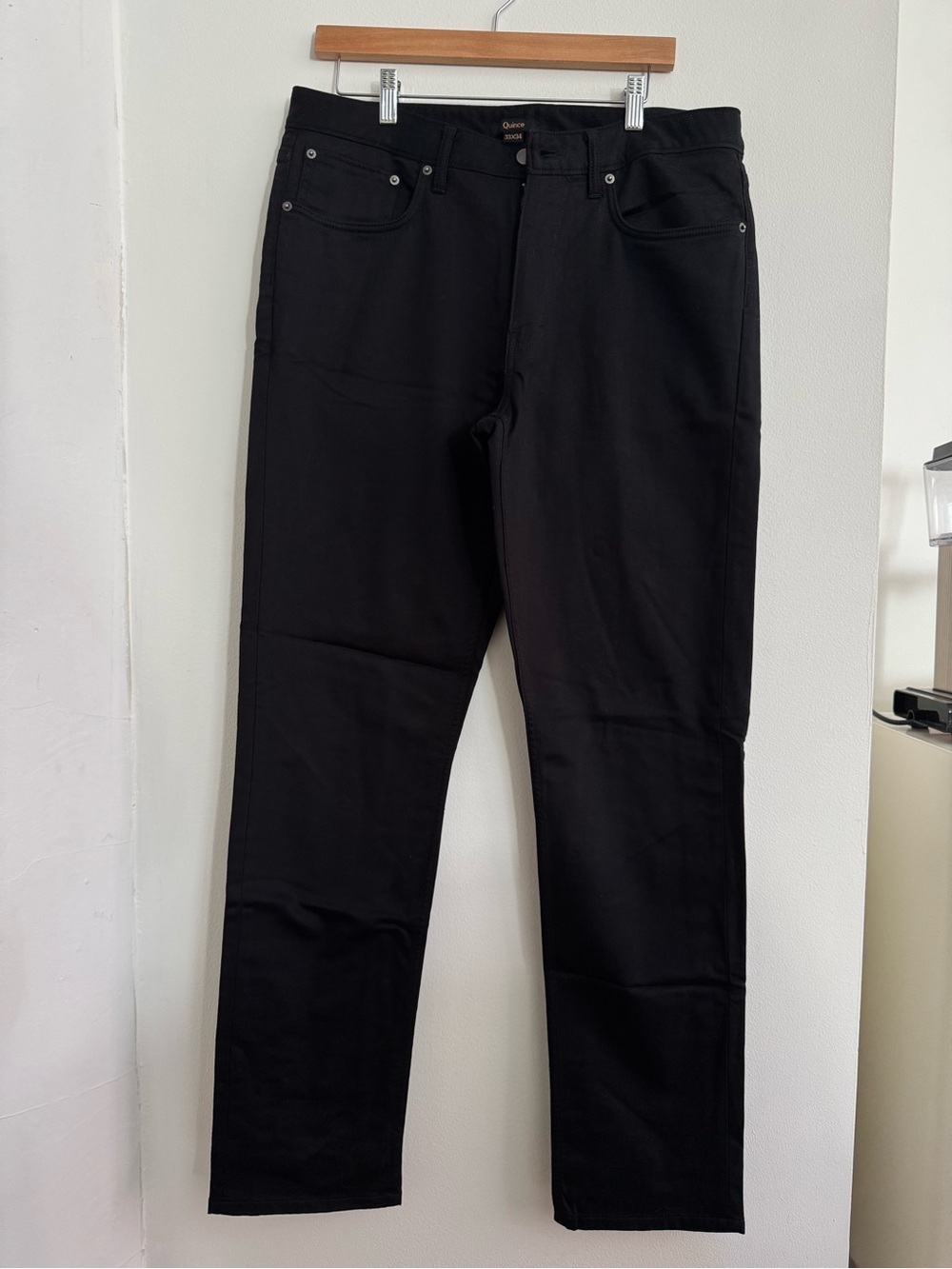 Quince Comfort Stretch Traveler 5-Pocket Pants Black Waist 33x34